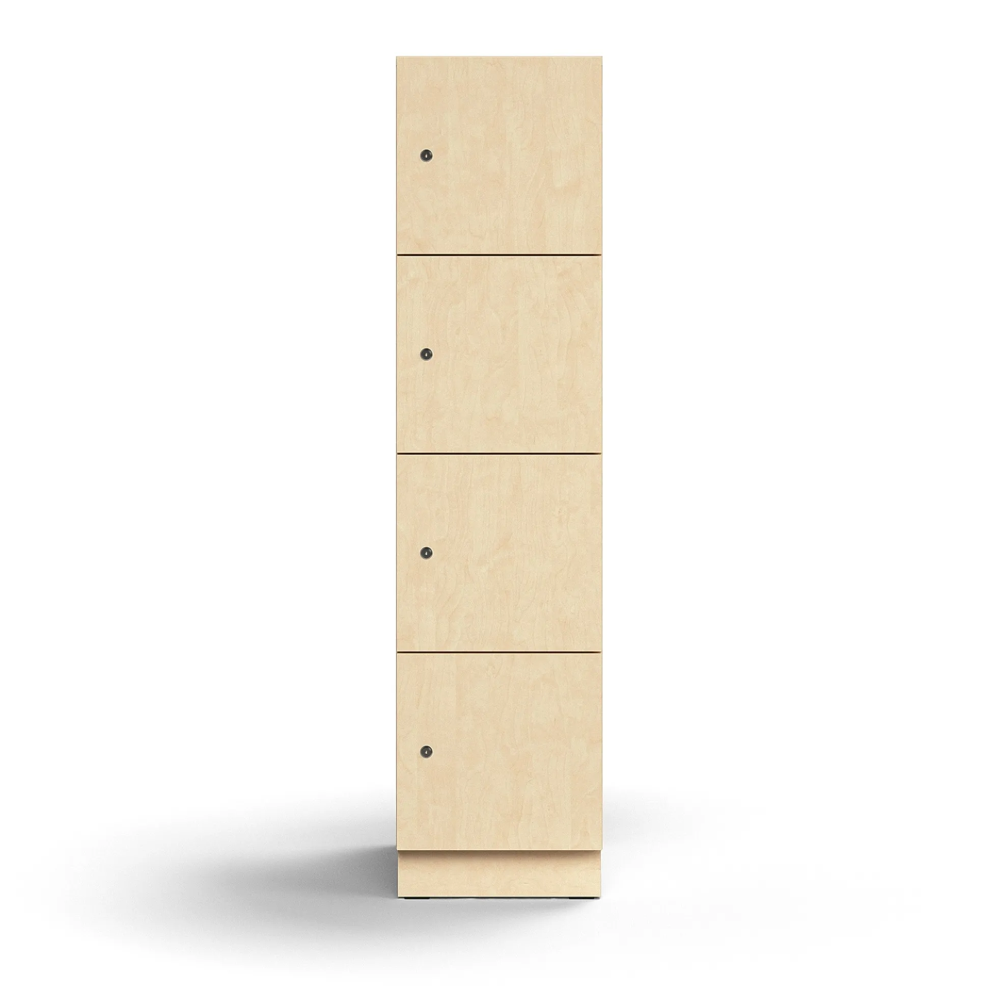 Lokerokaappi QBUS 4 lokeroa, sokkeli, 1636x400x570 mm, koivu