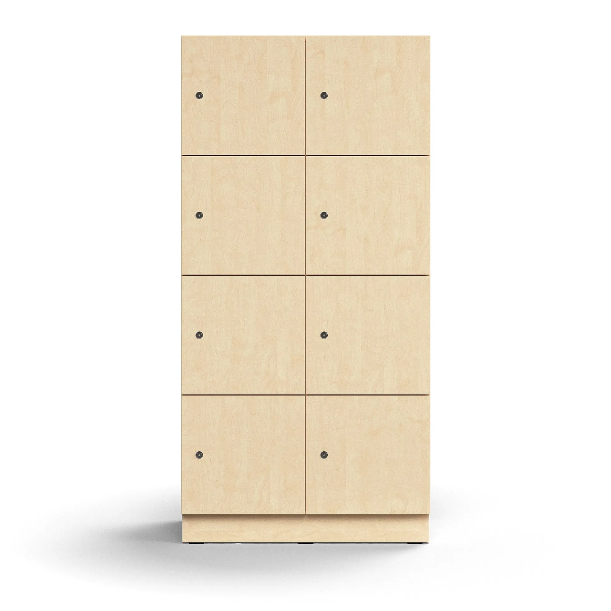 Lokerokaappi QBUS 8 lokeroa, sokkeli, 1636x800x420 mm, koivu