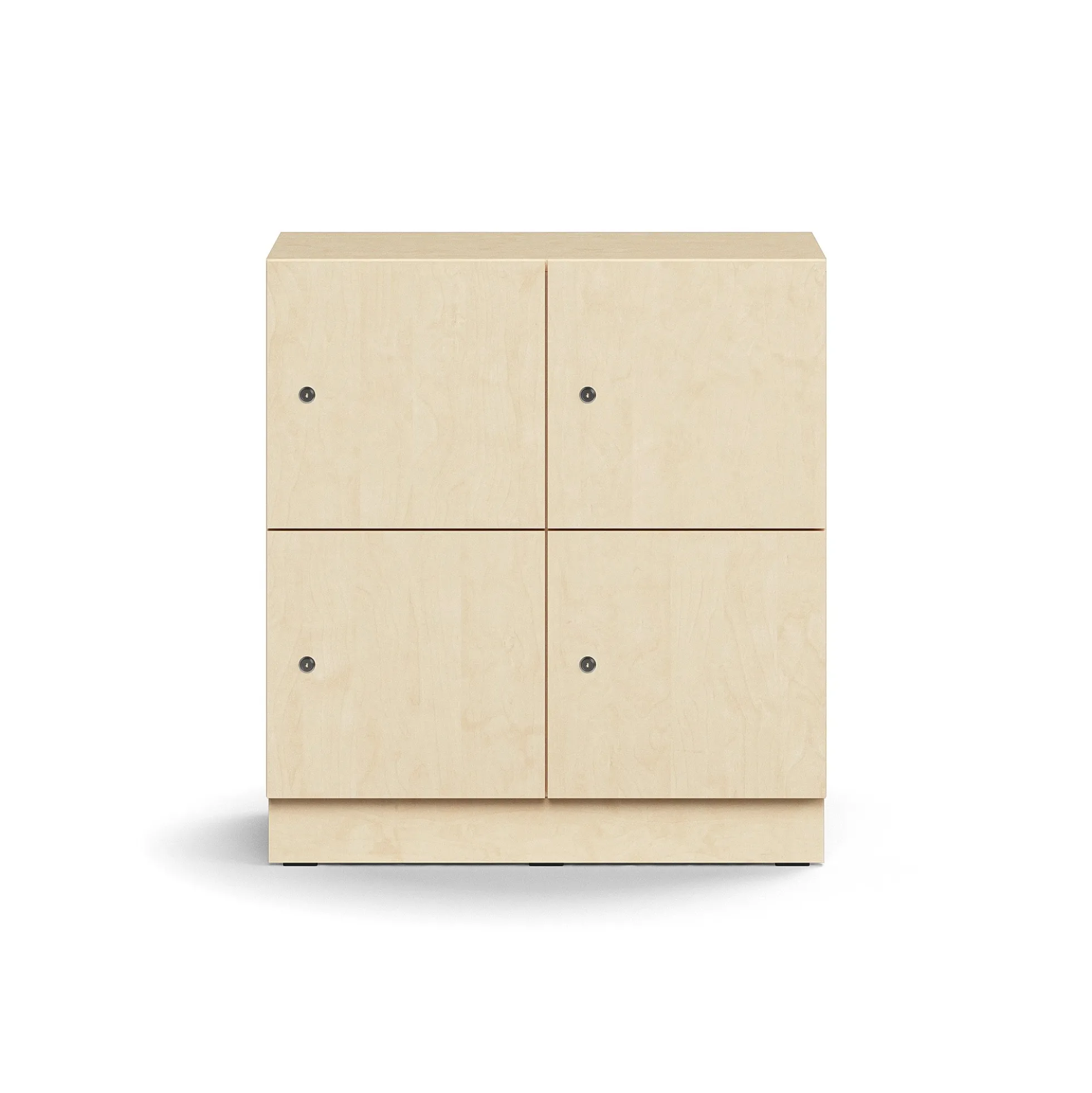 Lokerokaappi QBUS 4 lokeroa, sokkeli, 868x800x420 mm, koivu