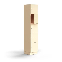 Lokerokaappi QBUS 5 lokeroa, sokkeli, 2020x400x420 mm, koivu