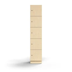 Lokerokaappi QBUS 5 lokeroa, sokkeli, 2020x400x420 mm, koivu