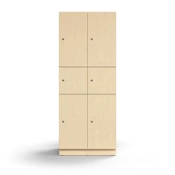 Lokerokaappi QBUS 6 lokeroa, sokkeli, 2020x800x570 mm, koivu