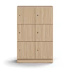 Lokerokaappi QBUS 6 lokeroa, sokkeli, 1252x800x420 mm, tammi