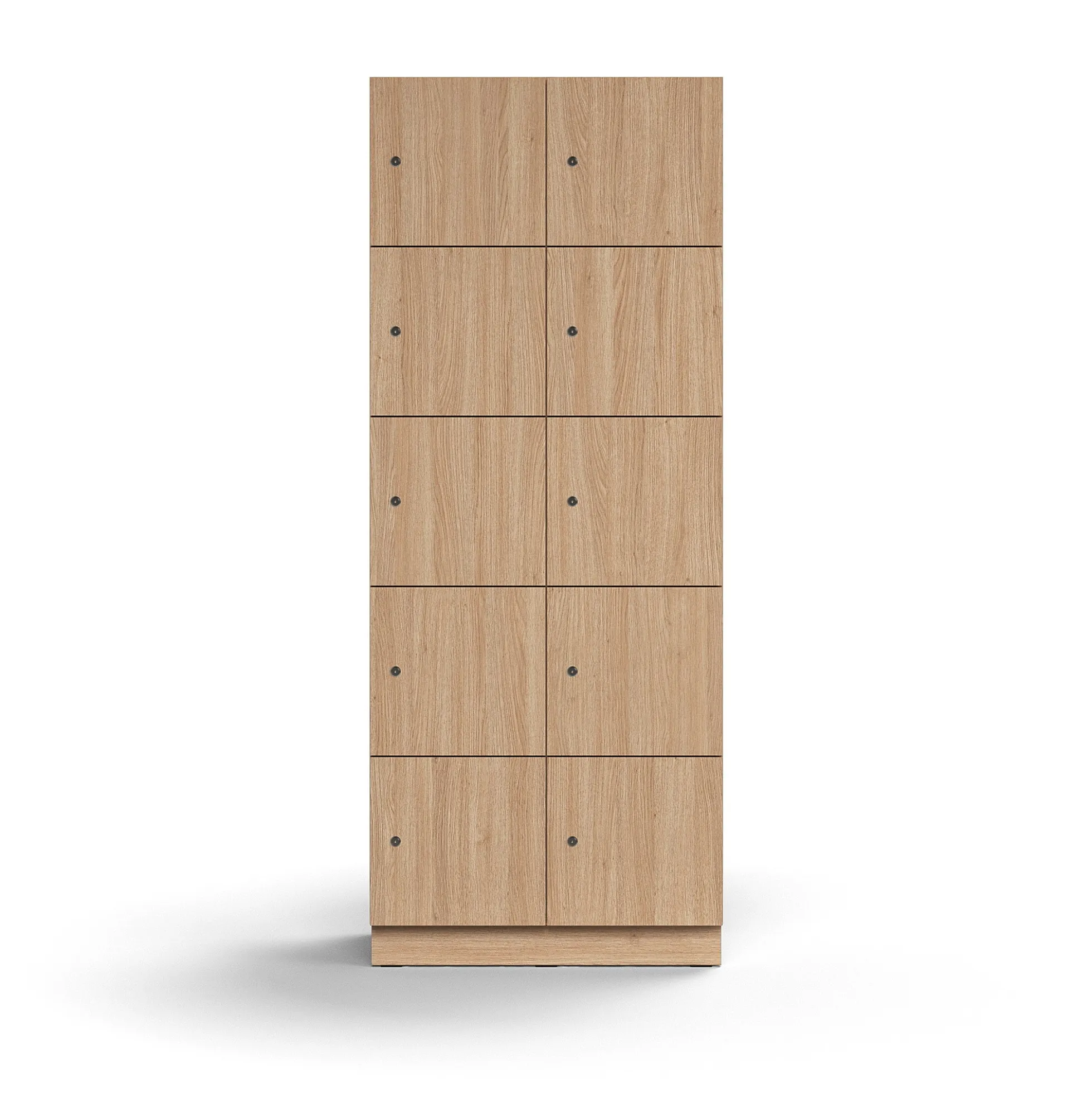 Lokerokaappi QBUS 10 lokeroa, sokkeli, 2020x800x420 mm, tammi