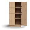 Lokerokaappi QBUS 6 lokeroa, sokkeli, 1636x800x570 mm, tammi