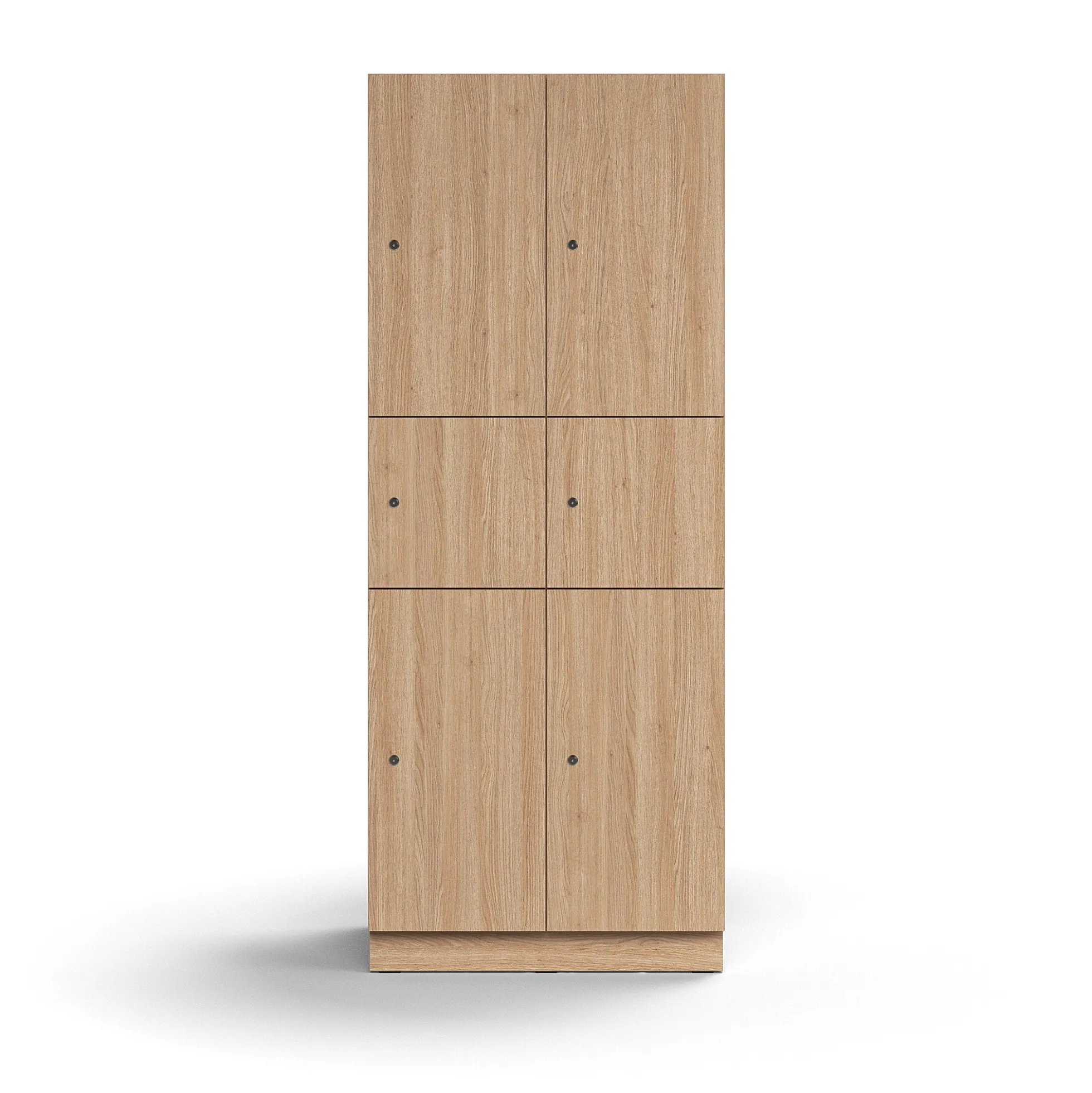 Lokerokaappi QBUS 6 lokeroa, sokkeli, 2020x800x570 mm, tammi