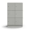 Lokerokaappi QBUS 6 lokeroa, sokkeli, 1252x800x420 mm, vaaleanharmaa