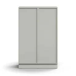 Lokerokaappi QBUS 6 lokeroa, sokkeli, 1252x800x420 mm, vaaleanharmaa