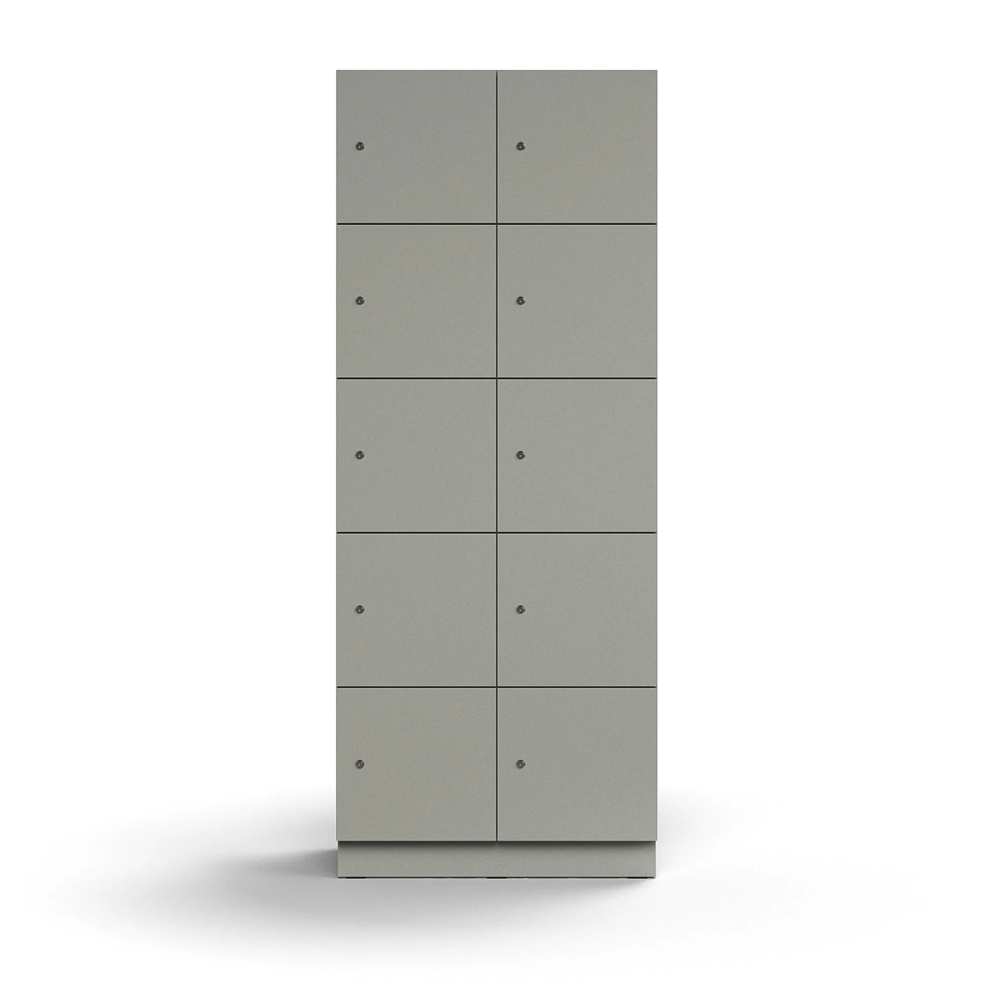 Lokerokaappi QBUS 10 lokeroa, sokkeli, 2020x800x420 mm, vaaleanharmaa