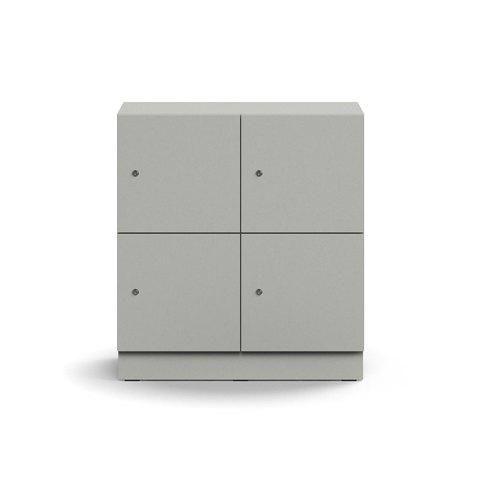 Lokerokaappi QBUS 4 lokeroa, sokkeli, 868x800x420 mm, vaaleanharmaa