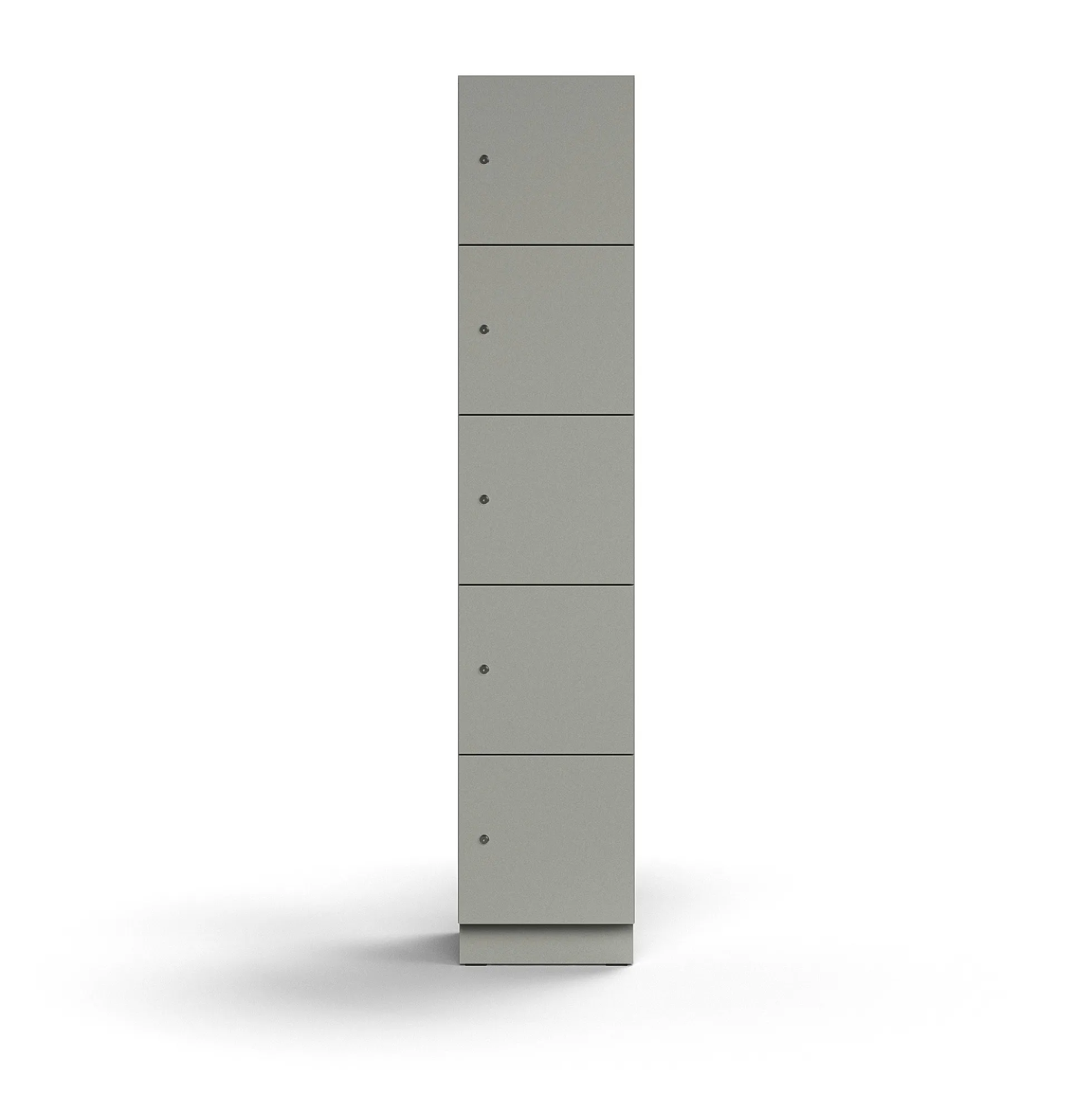 Lokerokaappi QBUS 5 lokeroa, sokkeli, 2020x400x420 mm, vaaleanharmaa