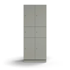 Lokerokaappi QBUS 6 lokeroa, sokkeli, 2020x800x570 mm, vaaleanharmaa