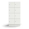 Lokerokaappi QBUS 8 lokeroa, sokkeli, 1636x800x420 mm, valkoinen