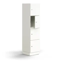 Lokerokaappi QBUS 4 lokeroa, sokkeli, 1636x400x420 mm, valkoinen
