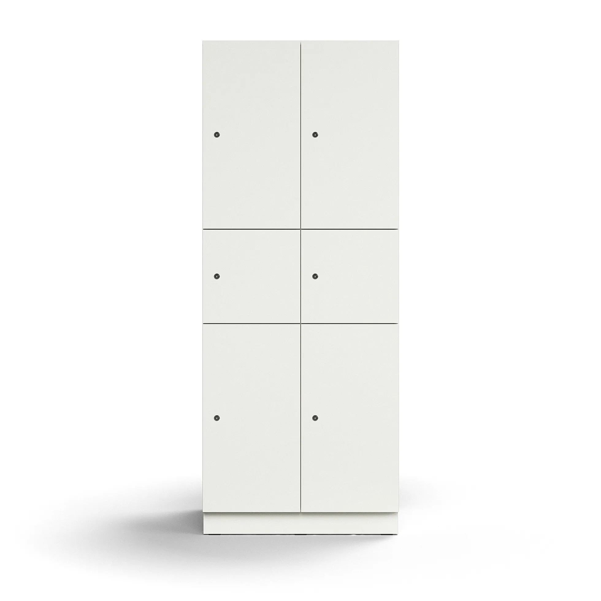 Lokerokaappi QBUS 6 lokeroa, sokkeli, 2020x800x570 mm, valkoinen