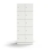 Lokerokaappi QBUS 10 lokeroa, sokkeli, 2020x800x420 mm, valkoinen