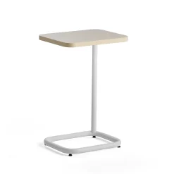 Läppäripöytä STANDBY 425x350x647 mm, valkoinen jalusta, harmaa-beige pöytälevy