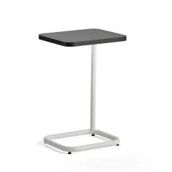 Läppäripöytä STANDBY 425x350x647 mm, valkoinen jalusta, musta pöytälevy