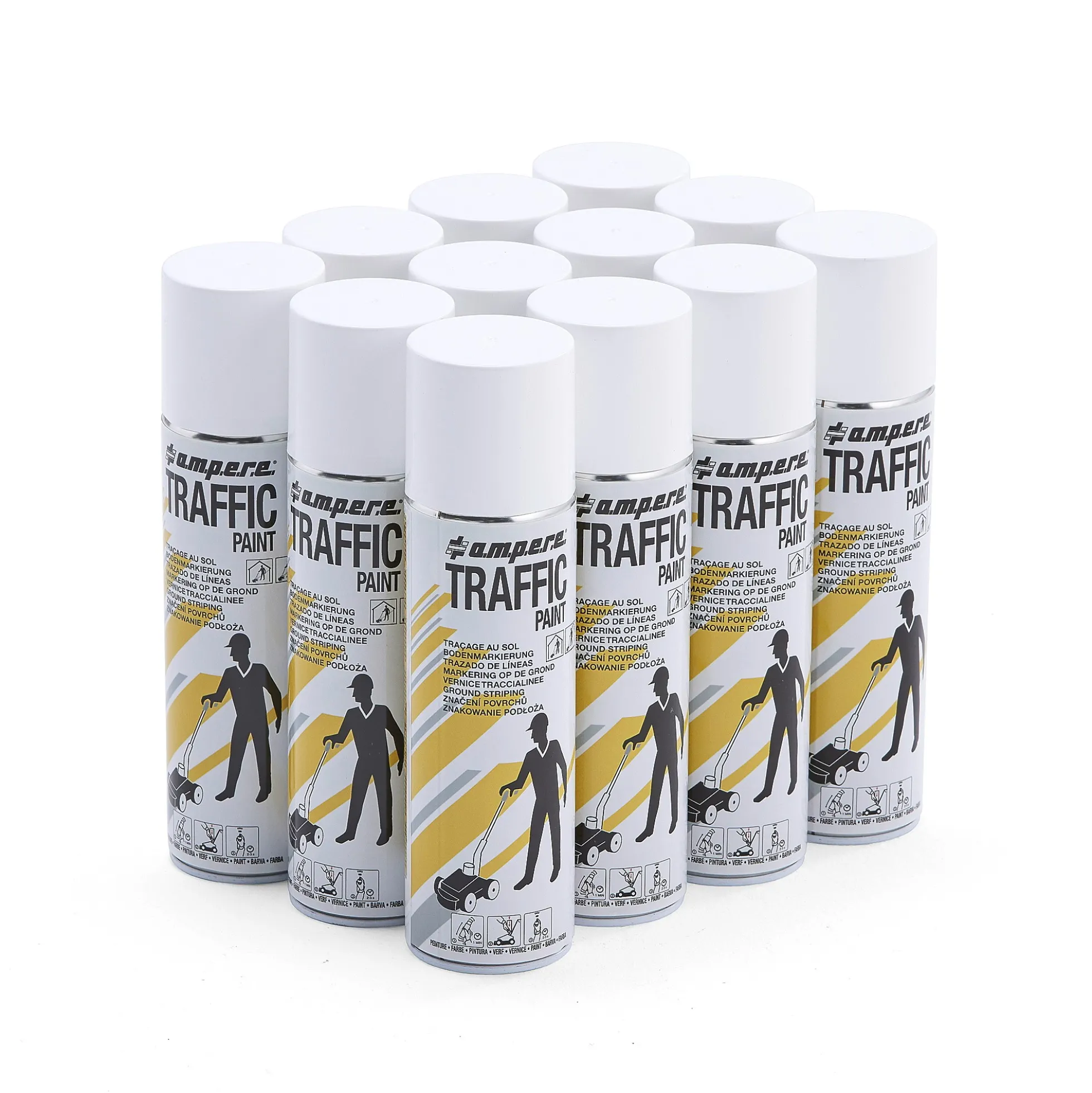 Merkkausmaali Ampere Traffic 500 ml, 12 kpl, valkoinen
