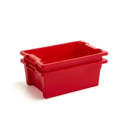 Muovilaatikko SPENCE Pinottava, 600x400x220 mm, 37 l, punainen