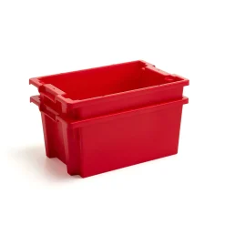 Muovilaatikko SPENCE Pinottava, 600x400x270 mm, 45 l, punainen