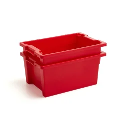 Muovilaatikko SPENCE Pinottava, 600x400x270 mm, 45 l, punainen