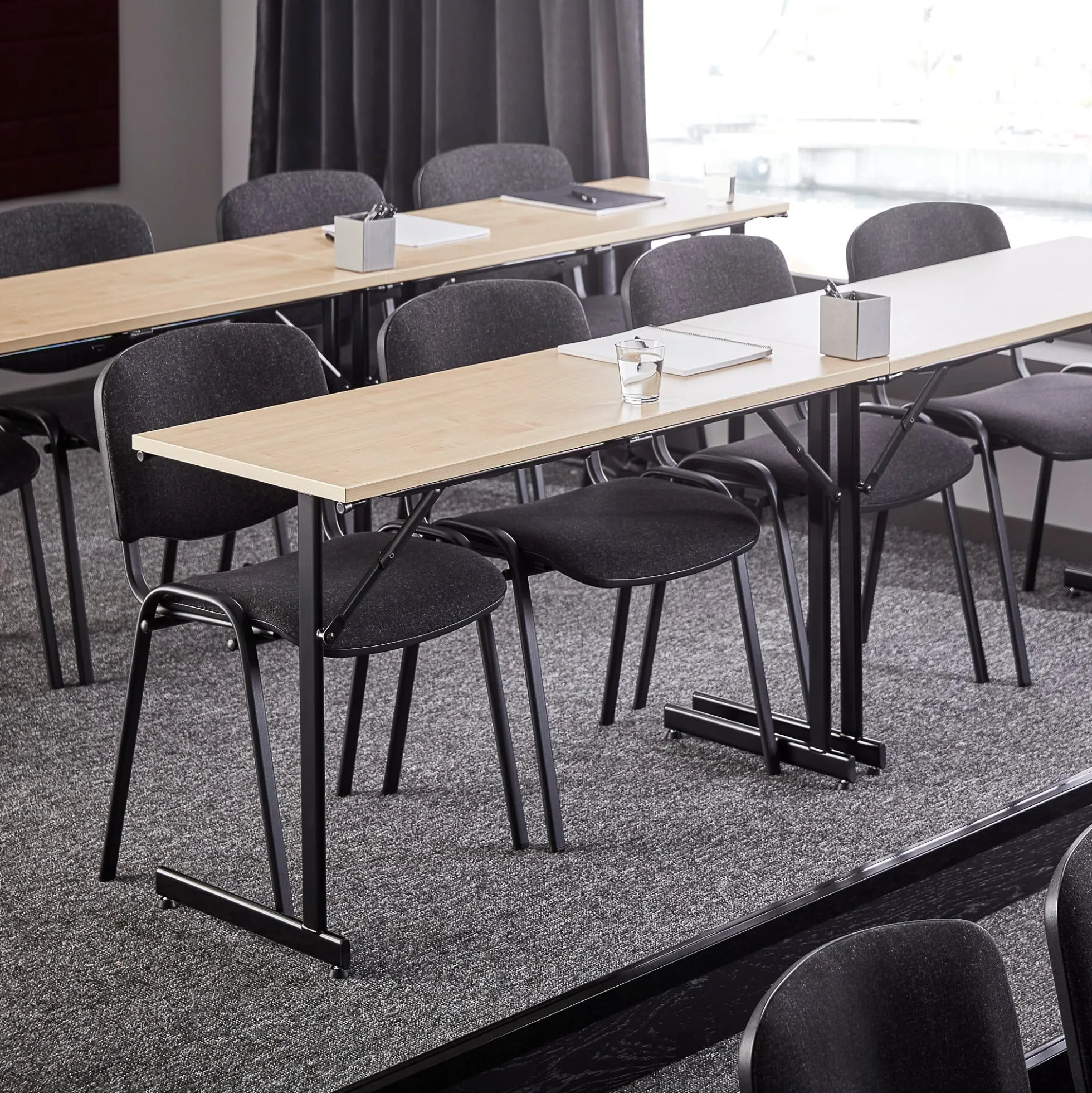 Neuvottelupöytä CLAIRE Taitettava, 1200x500 mm, koivulaminaatti, musta