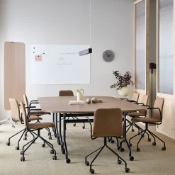 Neuvottelupöytä LYKKA Taittokannella, 1600x800 mm, musta/pähkinä