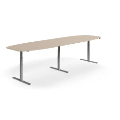 Neuvottelupöytä NOVUS Korkeussäädettävä, 4000x1200 mm, hopea/savenharmaa