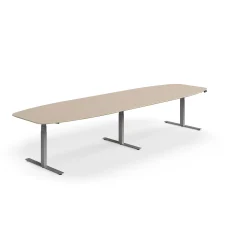 Neuvottelupöytä NOVUS Korkeussäädettävä, 4000x1200 mm, hopea/savenharmaa