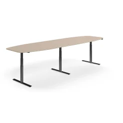 Neuvottelupöytä NOVUS Korkeussäädettävä, 4000x1200 mm, musta/savenharmaa