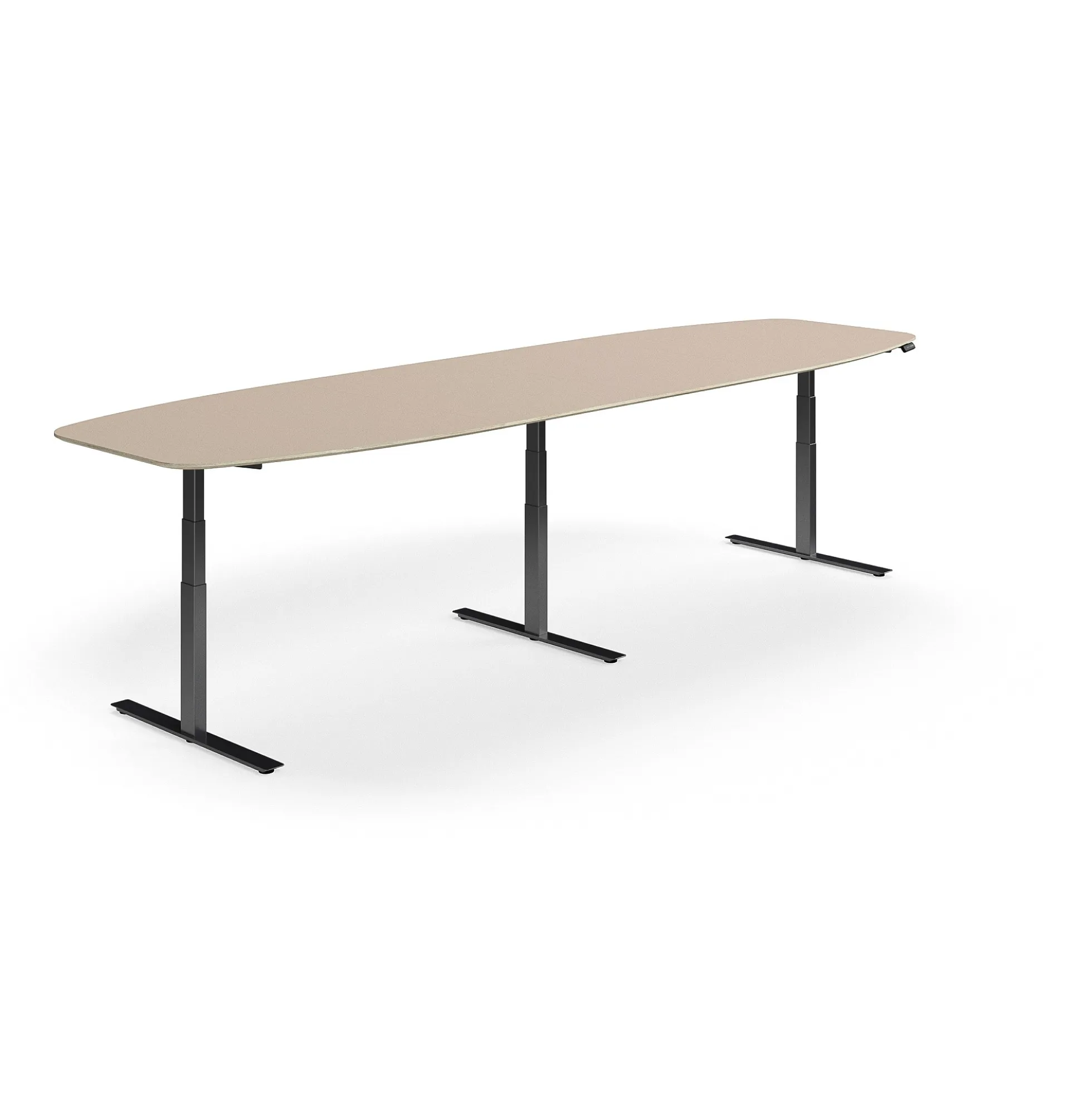 Neuvottelupöytä NOVUS Korkeussäädettävä, 4000x1200 mm, musta/savenharmaa