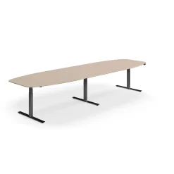 Neuvottelupöytä NOVUS Korkeussäädettävä, 4000x1200 mm, musta/savenharmaa