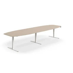Neuvottelupöytä NOVUS Korkeussäädettävä, 4000x1200 mm, valkoinen/savenharmaa