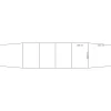 Neuvottelupöytä QBUS Veneen muotoinen, 5600x1200 mm, T-jalusta, hopeanharmaa jalusta, musta