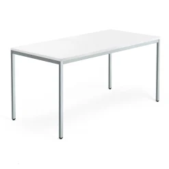 Neuvottelupöytä QBUS 1600x800 mm, 4-jalkainen jalusta, hopeanharmaa jalusta, valkoinen