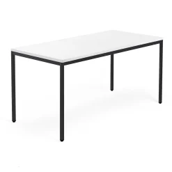 Neuvottelupöytä QBUS 1600x800 mm, 4-jalkainen jalusta, musta jalusta, valkoinen