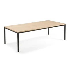 Neuvottelupöytä QBUS 2400x1200 mm, 4 suoraa jalkaa, musta, tammi
