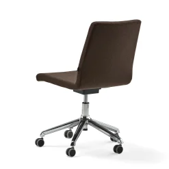 Neuvottelutuoli PERRY Ergonominen istuin, pyörällinen, kangas, ruskea