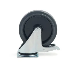 Nivelpyörä jarrulla 200x46 mm, 400 kg, elastinen kumi