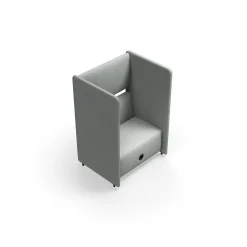 Nojatuoli CLEAR SOUND Integroitu USB-portti, 1,5-istuttava, kangas Focus Melange, hopeanharmaa