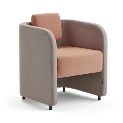 Nojatuoli COMFY Jalat, villakangas, hopeanharmaa/lohenpunainen