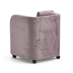 Nojatuoli COMFY Pyörät, samettikangas, vaalea lila