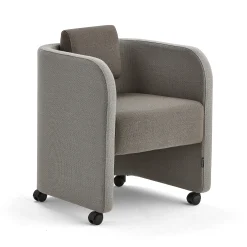 Nojatuoli COMFY Pyörät, villakangas, hiekka/ruskea