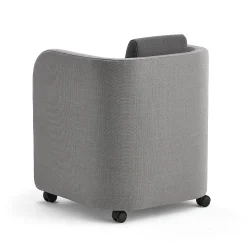 Nojatuoli COMFY Pyörät, villakangas, vaaleanharmaa/tummanharmaa