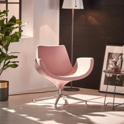 Nojatuoli ENJOY Matala selkänoja, kirkkaanpinkki