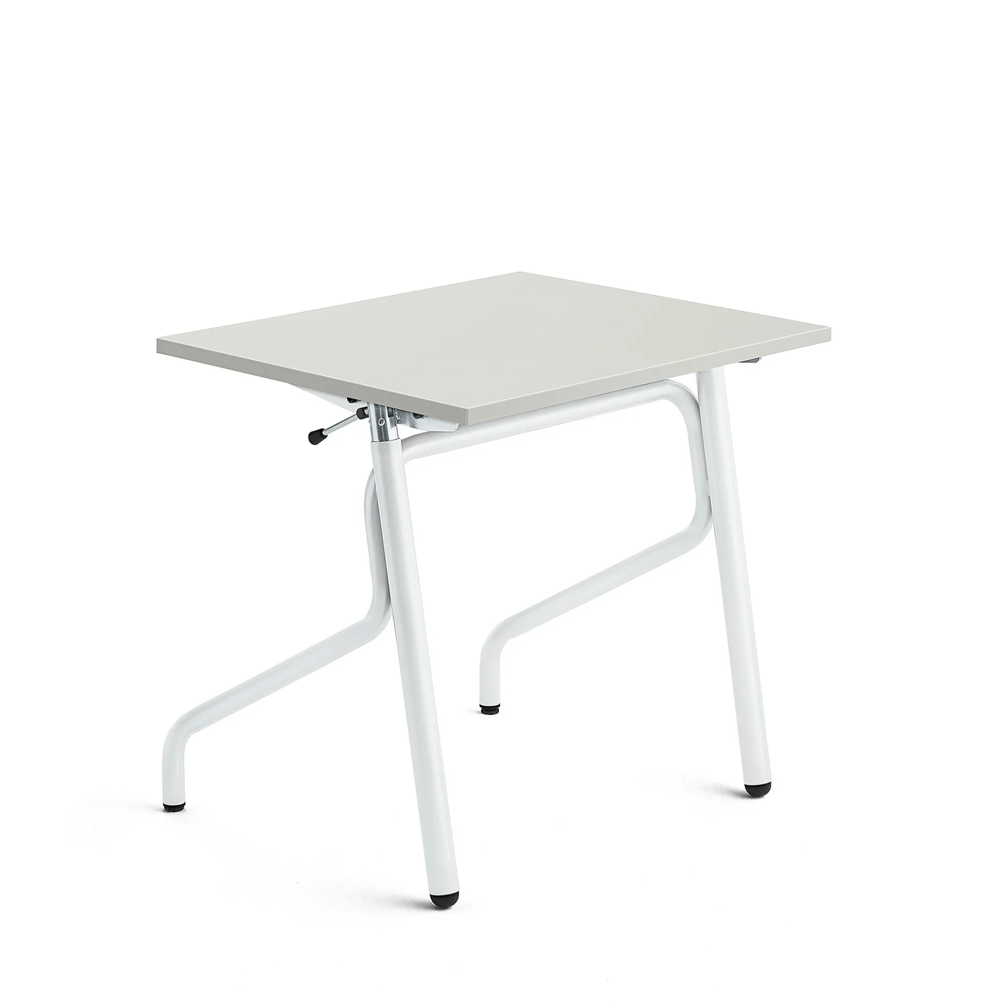 Oppilaspöytä ADJUST Korkeussäädettävä, 700x600 mm, korkeapainelaminaatti HPL, harmaa, valkoinen