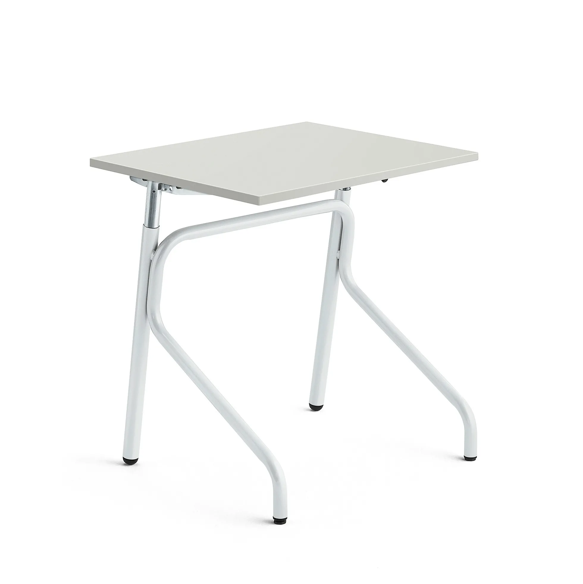 Oppilaspöytä ADJUST Korkeussäädettävä, 700x600 mm, korkeapainelaminaatti HPL, harmaa, valkoinen
