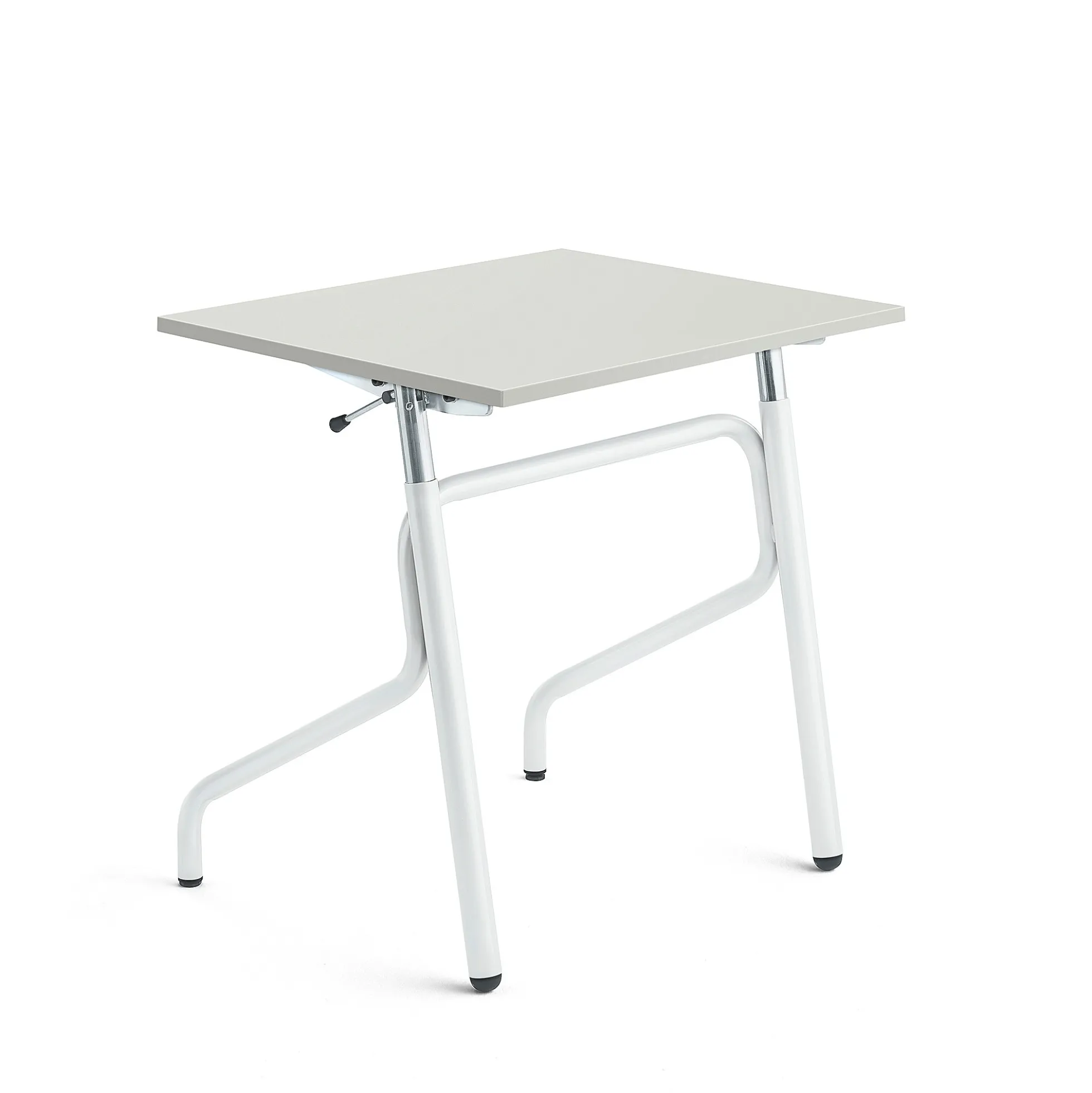 Oppilaspöytä ADJUST Korkeussäädettävä, 700x600 mm, korkeapainelaminaatti HPL, harmaa, valkoinen