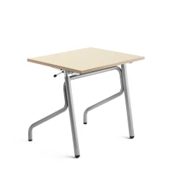 Oppilaspöytä ADJUST Korkeussäädettävä, 700x600 mm, korkeapainelaminaatti HPL, koivu, hopeanharmaa